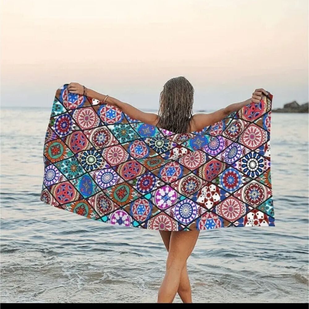 Boho mandala microfiber lightweight moisture wicking towel